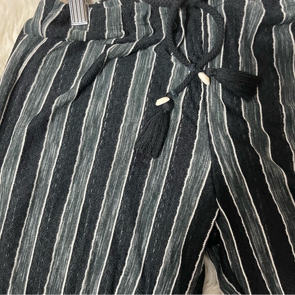 BECCA Crochet Striped Pants Beach Cover-Up Open sides Black & Gray Size S/P - Picture 14 of 16